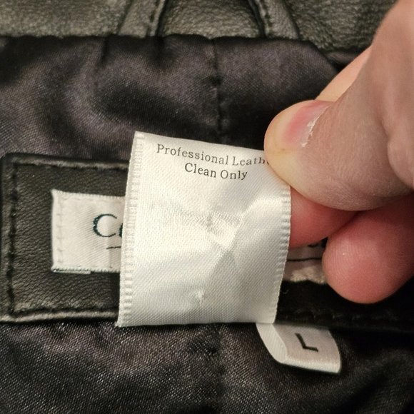 Y2k Black Leather Floral Embroidered Zipup Vest Large Biker Edgy Lined‎ - Picture 9 of 10